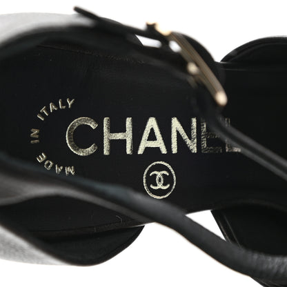 Chanel Lambskin Pearl Ankle Strap Sandals 37 Black 7 of 9