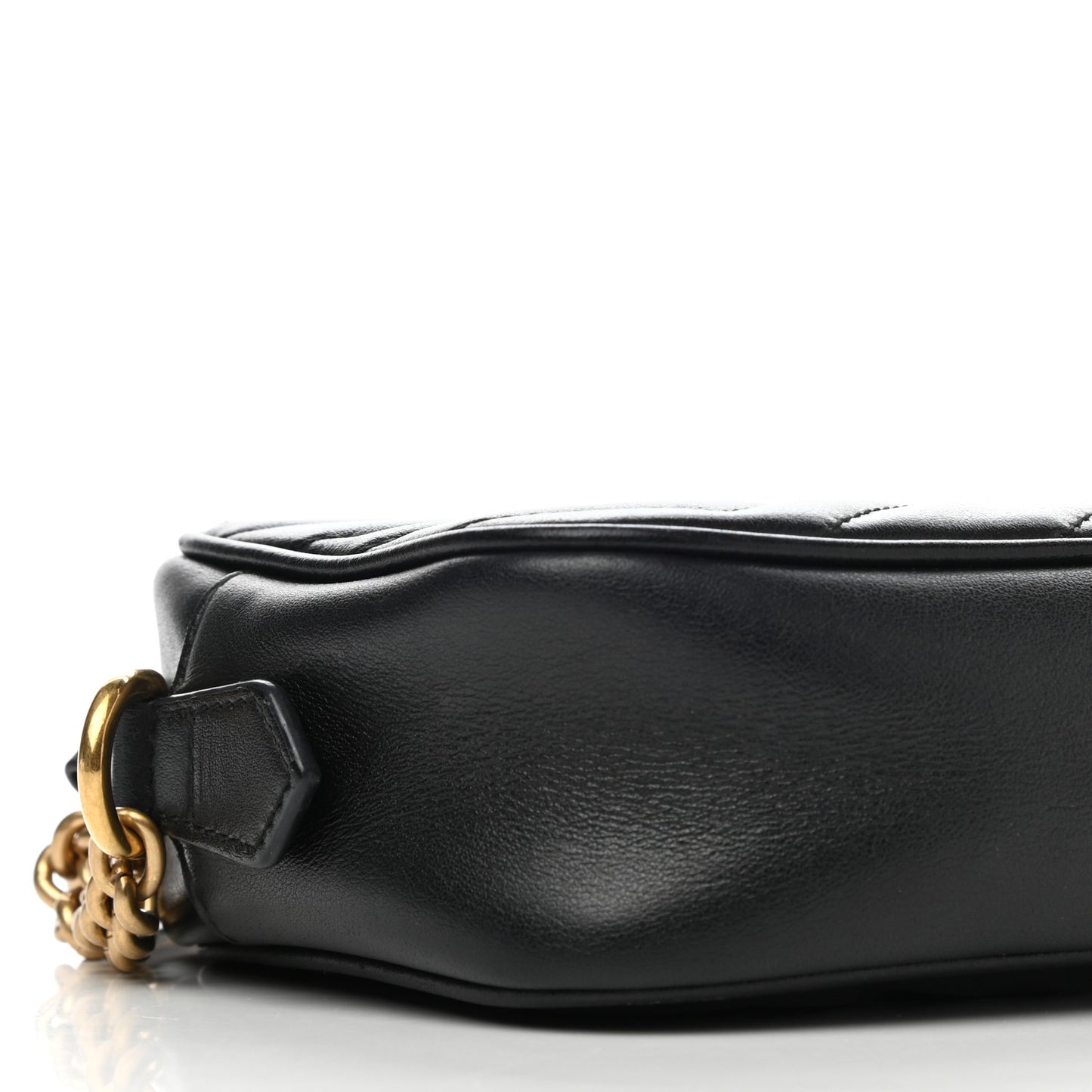 Calfskin Matelasse Mini GG Marmont Chain Shoulder Bag Black