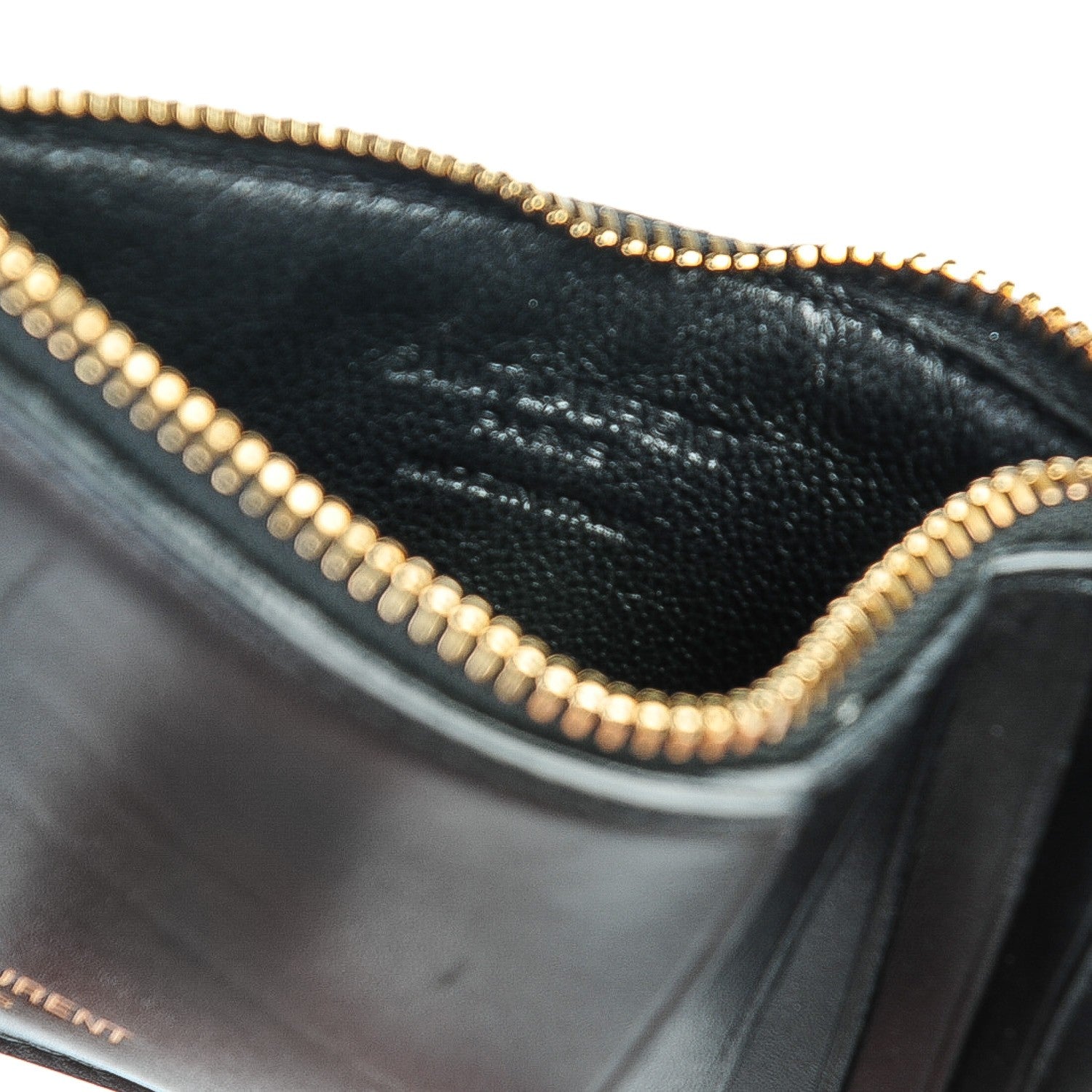 Saint Laurent Calfskin 5 Fragments Zip Pouch Card Holder Black 7 of 8
