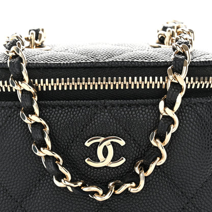Chanel Caviar Quilted CC Mini Vanity Case With Chain Black 8 of 10