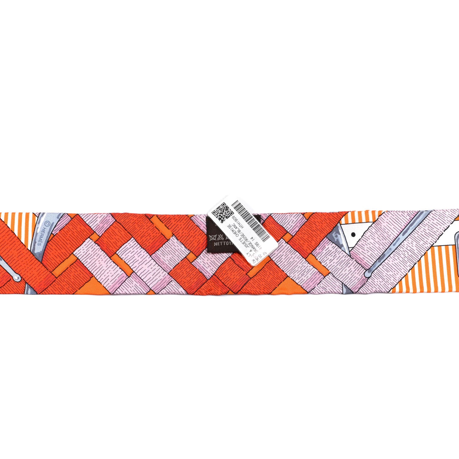Hermes Silk Mors a Jouets Chemise Twilly Orange Rose White 2 of 4