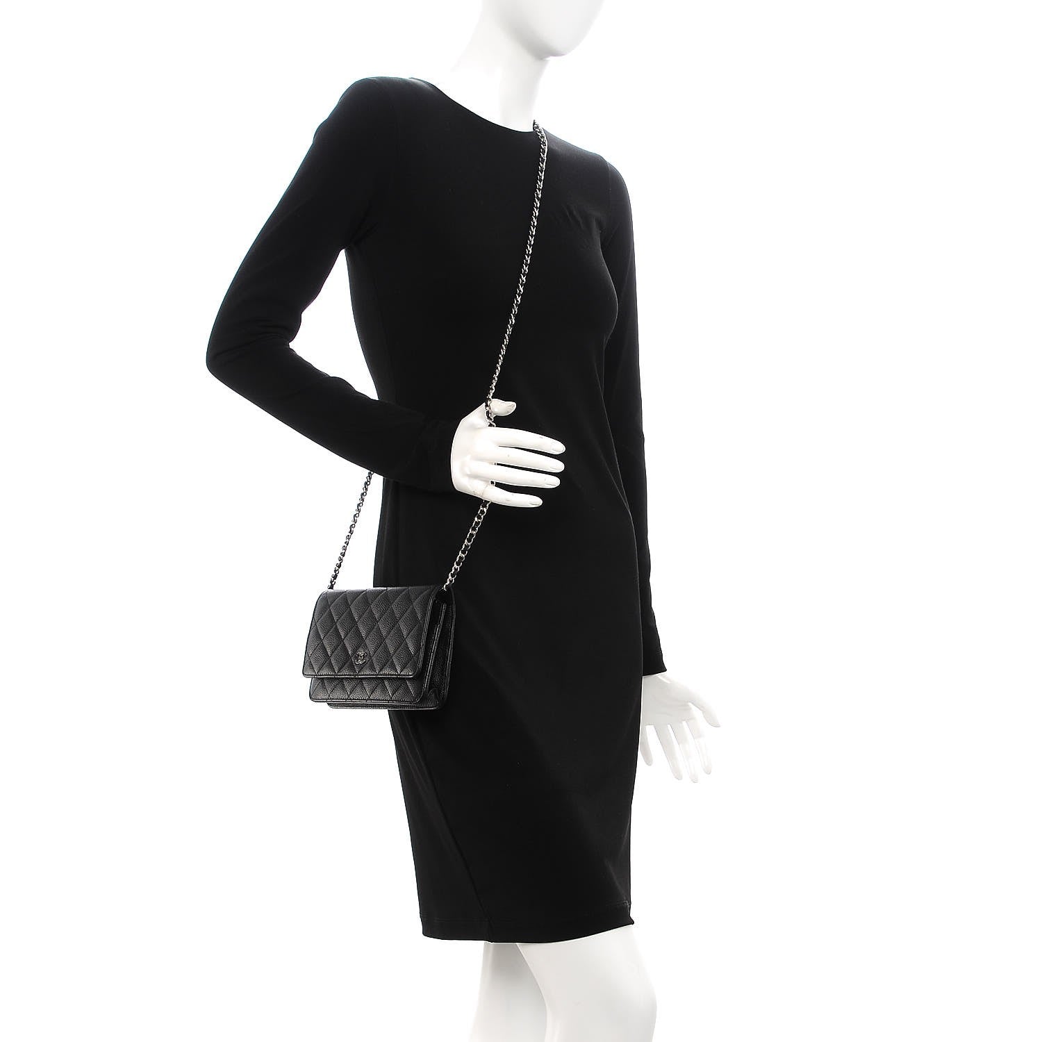 Chanel Caviar Quilted Wallet On Chain WOC Black 2 of 9