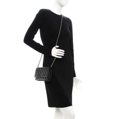 Chanel Caviar Quilted Wallet On Chain WOC Black 2 of 9