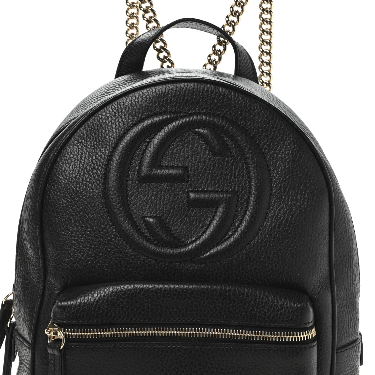 Gucci Pebbled Calfskin Soho Chain Backpack Black 8 of 10