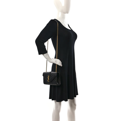 Saint Laurent Grain De Poudre Textured Mixed Matelasse Triquilt Small Monogram Satchel Black 2 of 9