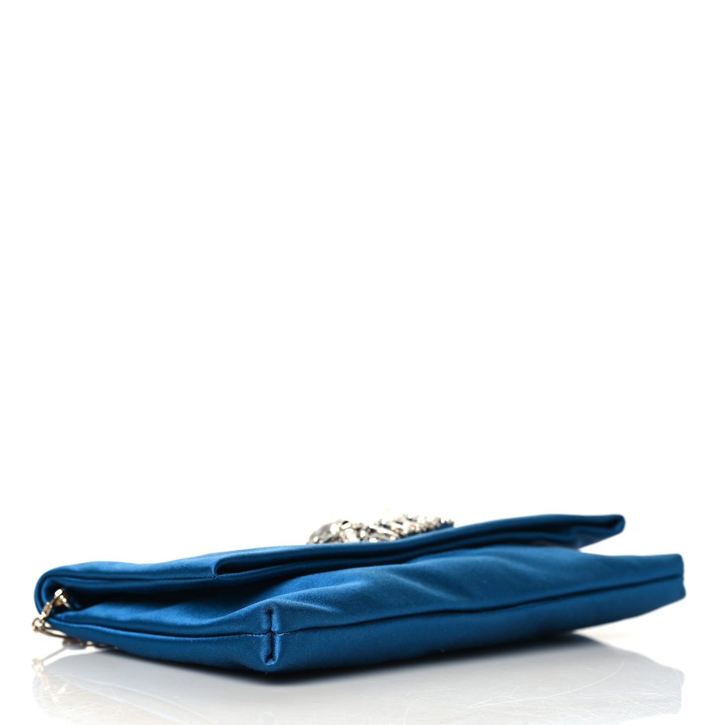 Satin Crystal Titania Clutch Blue