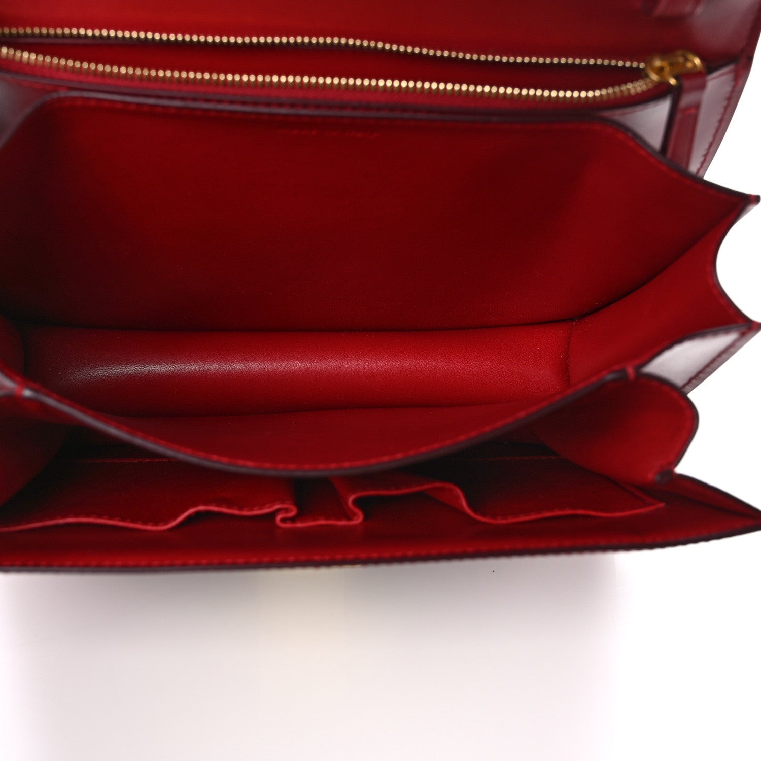 Celine Box Calfskin Medium Classic Box Flap Bag Red 5 of 10