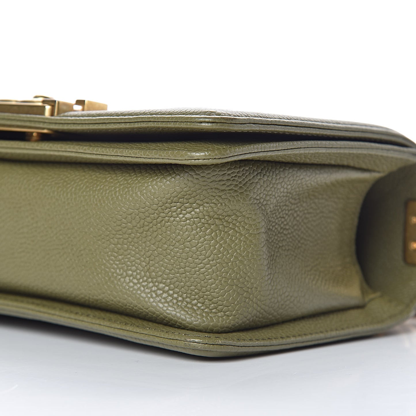 Caviar Quilted Small Boy Flap Khaki