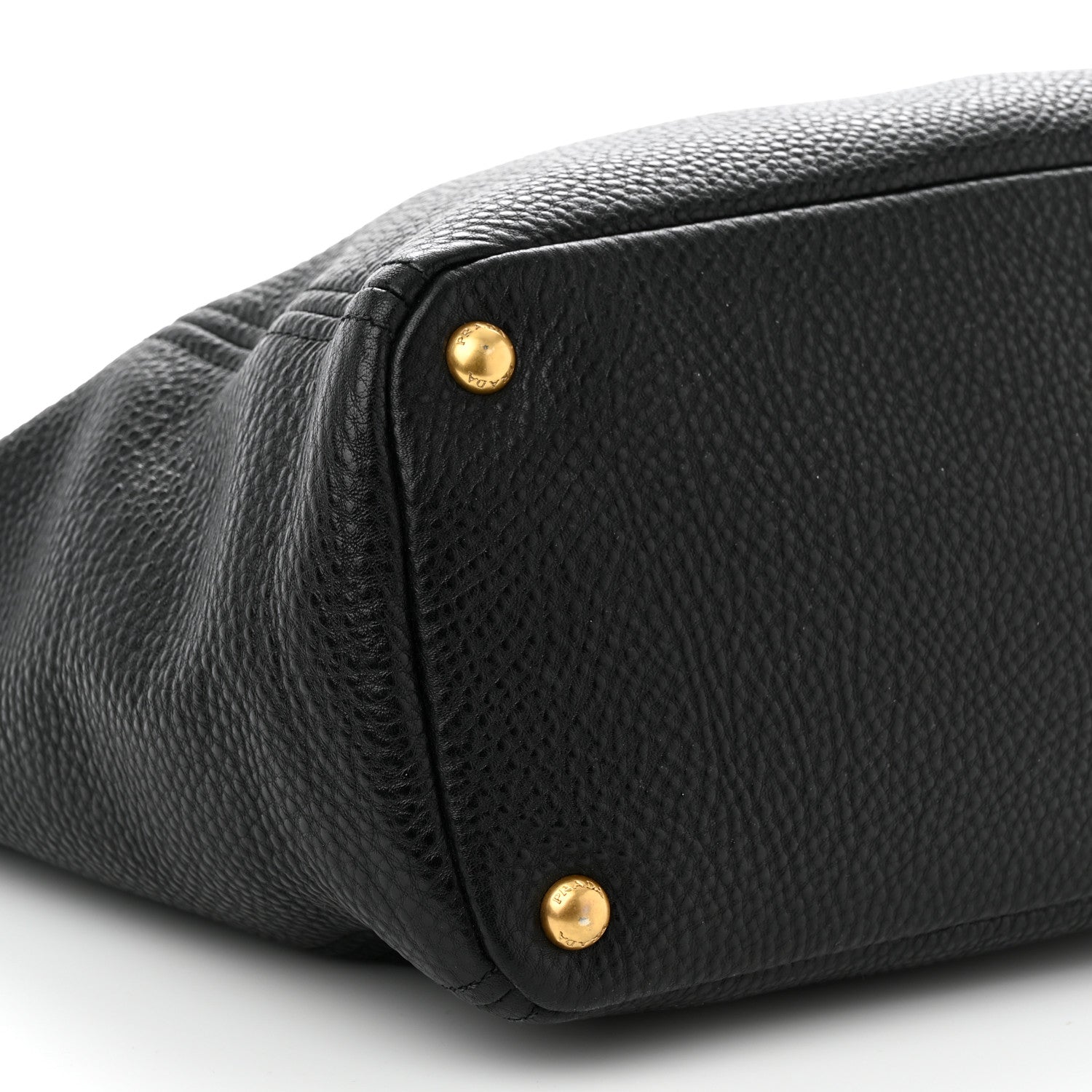 Prada Vitello Daino Side Pocket Tote Black 9 of 10