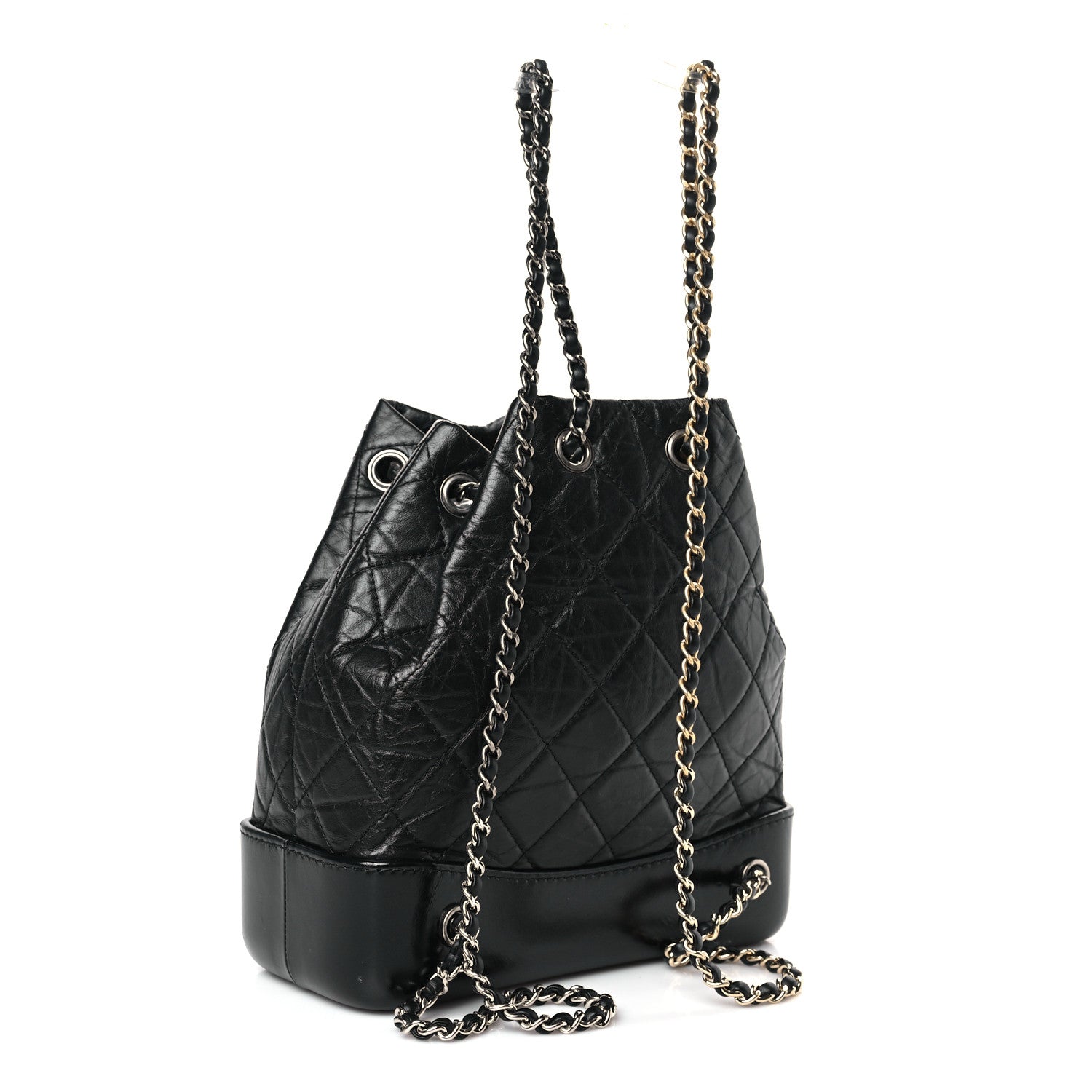 Chanel Aged Calfskin Quilted Small Gabrielle Backpack Black 4 of 10