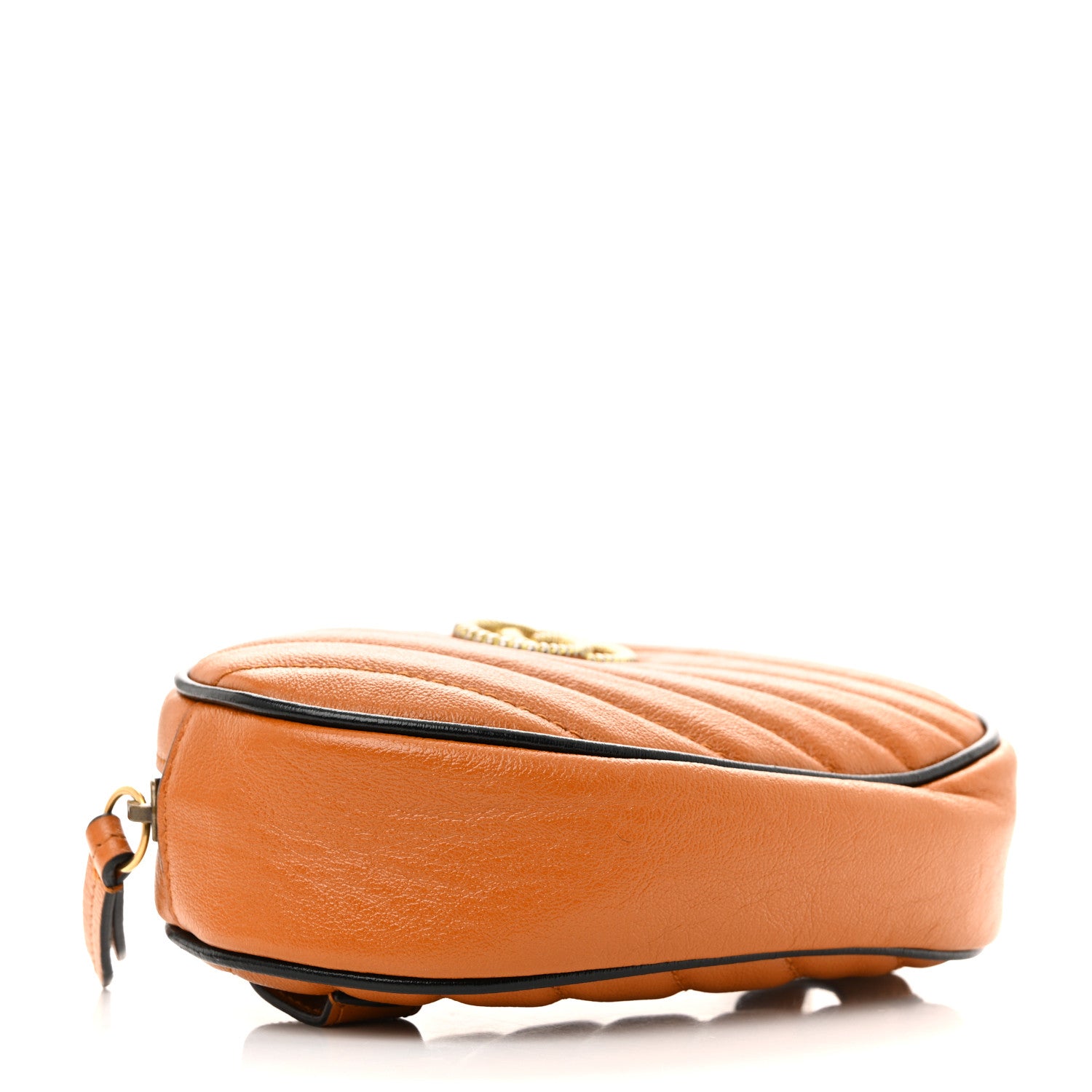Gucci Vintage Effect Calfskin Matelasse Diagonal Torchon GG Marmont Belt Bag 65 25 Cognac 4 of 10