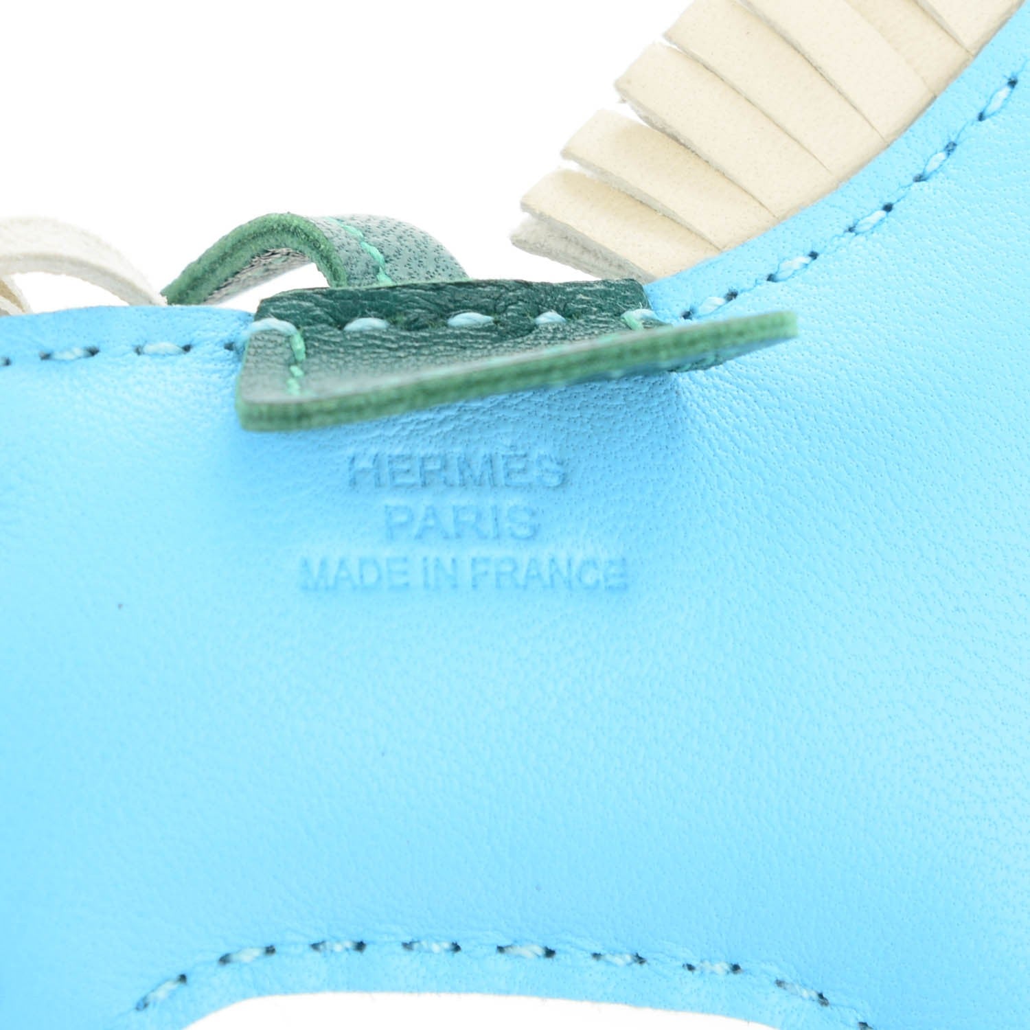 Hermes Milo Lambskin Grigri Rodeo Horse Bag Charm PM Celeste Malachite Craie 4 of 5
