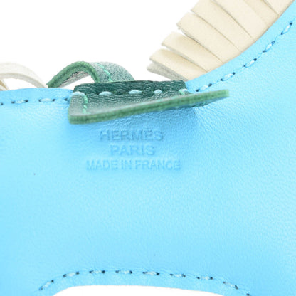 Hermes Milo Lambskin Grigri Rodeo Horse Bag Charm PM Celeste Malachite Craie 4 of 5