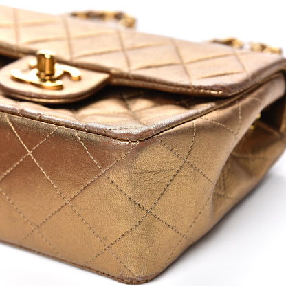 Chanel Metallic Lambskin Quilted Mini Square Flap Gold 8 of 19