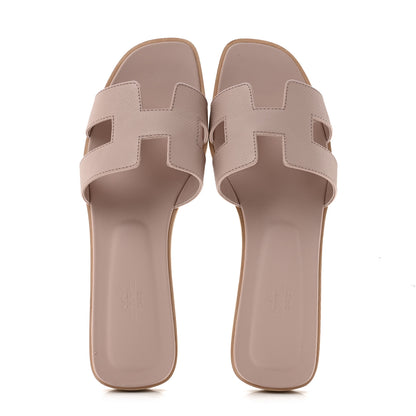 Hermes Epsom Oran Sandals 41 Rose Porcelaine 2 of 11