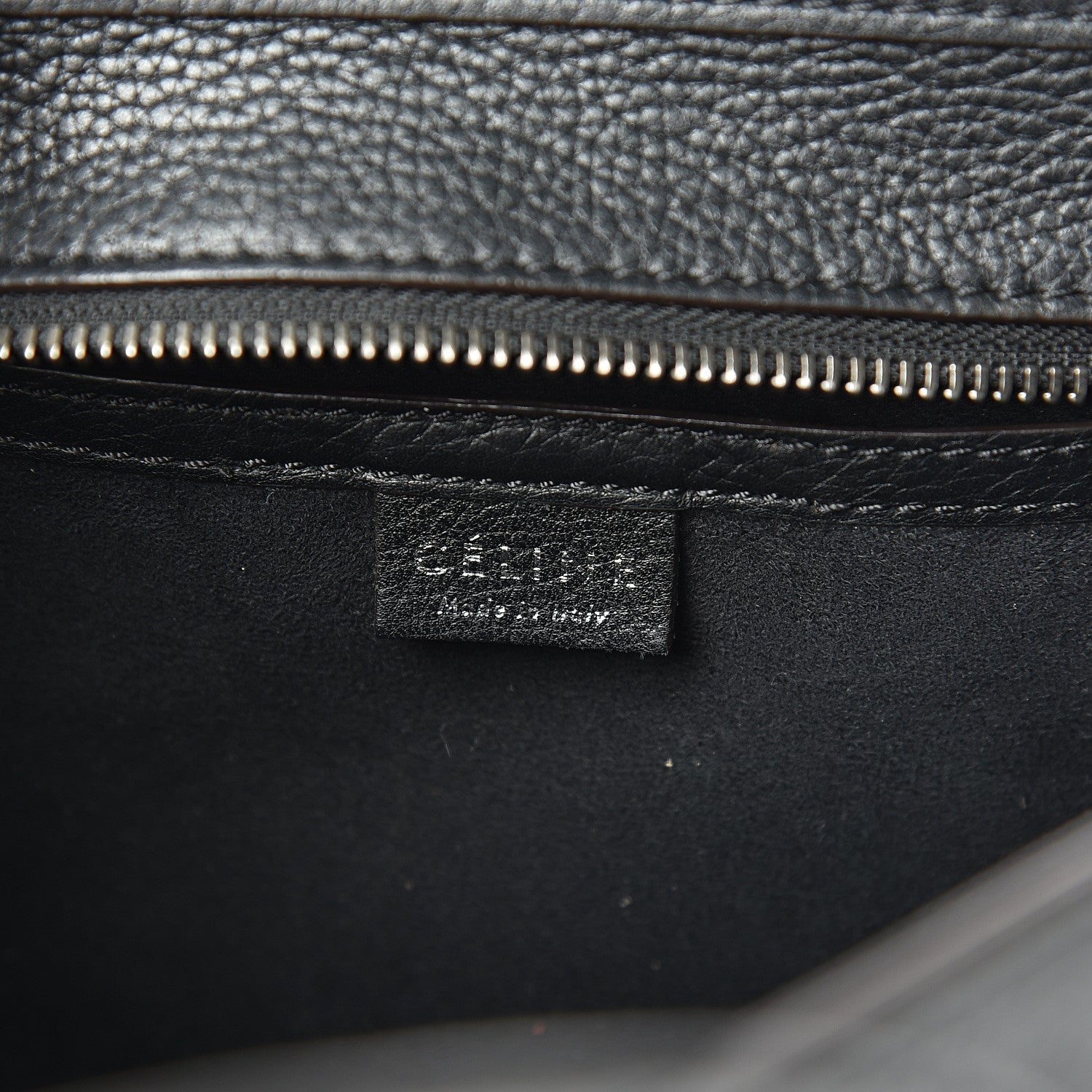 Celine Drummed Calfskin Nano Luggage Black 5 of 11