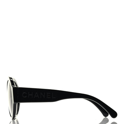Chanel Acetate Polarized Round Sunglasses 5410 Black 3 of 7
