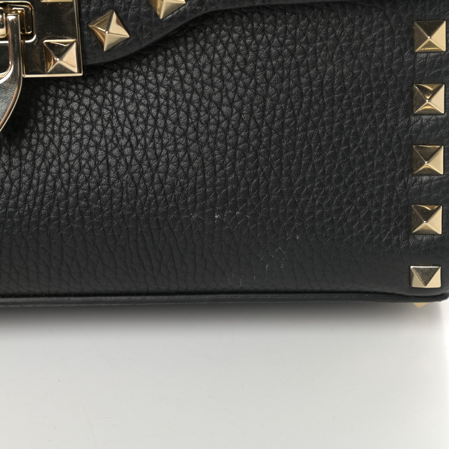 Valentino Garavani Pebbled Calfskin Medium Rockstud Flip Lock Crossbody Bag Black 11 of 11