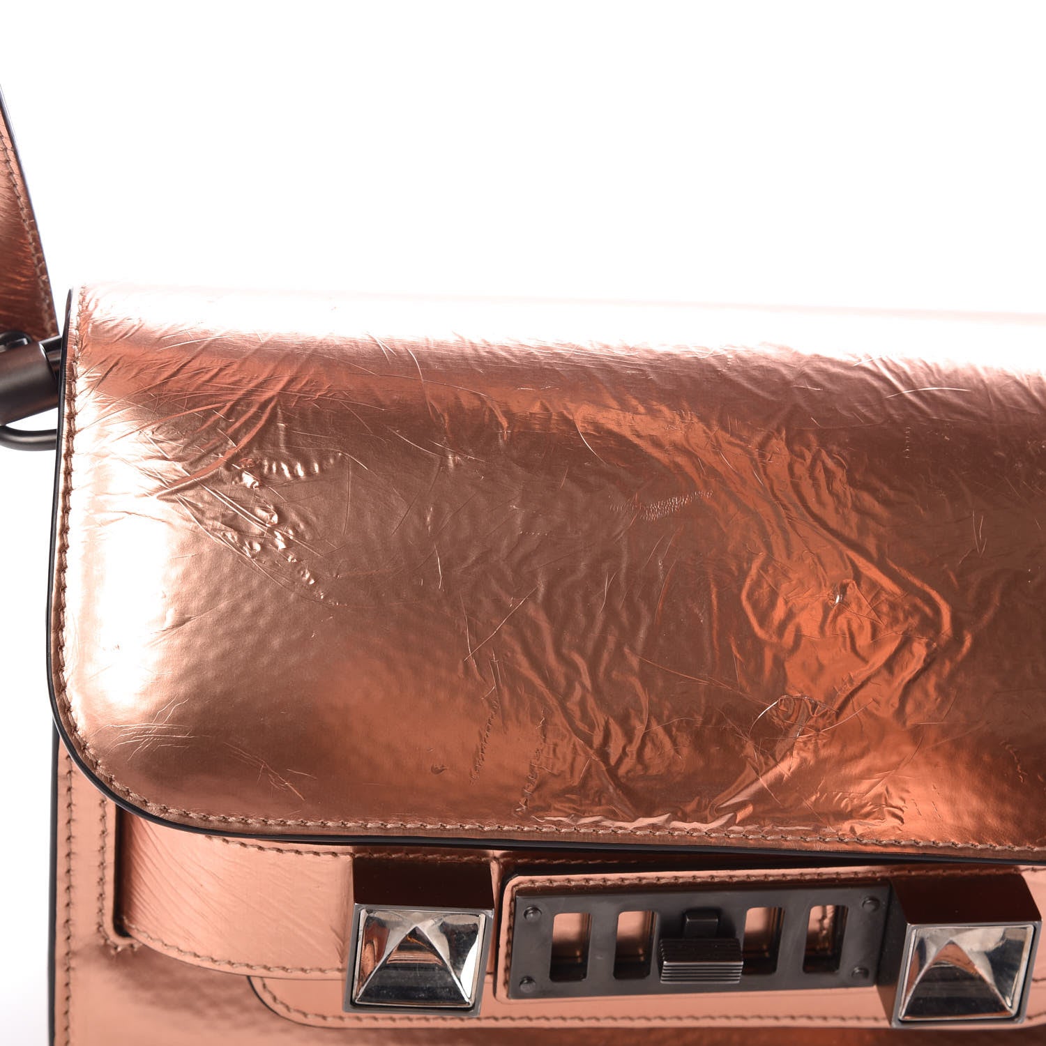 Proenza Schouler Mirrored Calfskin Mini PS11 Classic Shoulder Bag Copper 9 of 19