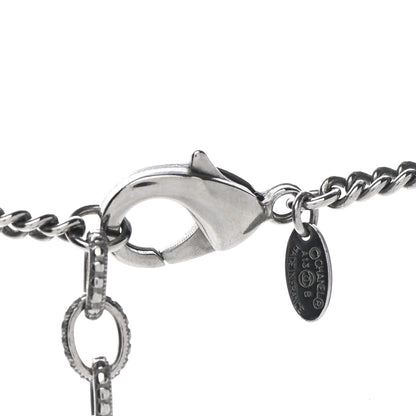 Chanel Pearl CC Pendant Necklace Silver 5 of 6