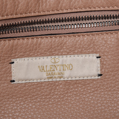 Valentino Garavani Grained Calfskin Onyx Medium Rockstud Rolling Tote Soft Noisette 7 of 10
