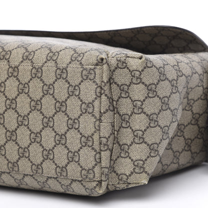 Gucci GG Supreme Monogram Selleria Calfskin Messenger Diaper Bag Beige Ebony Cocoa Dark Chocolate 11 of 11