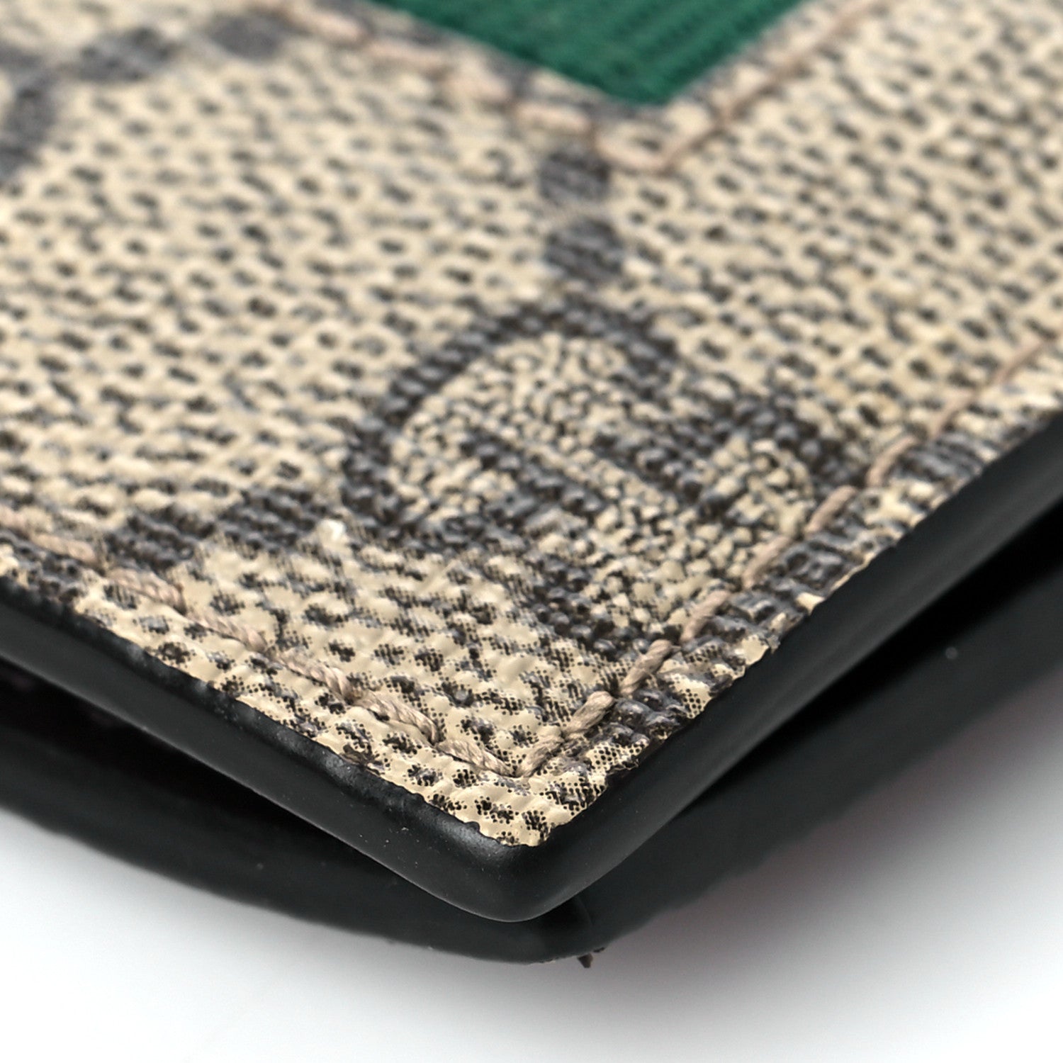Gucci GG Supreme Monogram Selleria Calfskin Web Bee Embroidered New Web Bi-Fold Wallet Beige Ebony Cocoa 9 of 10