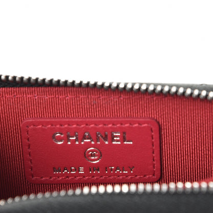 Chanel Aged Calfskin Quilted Gabrielle Zip Around Coin Purse Wallet Black 6 of 8