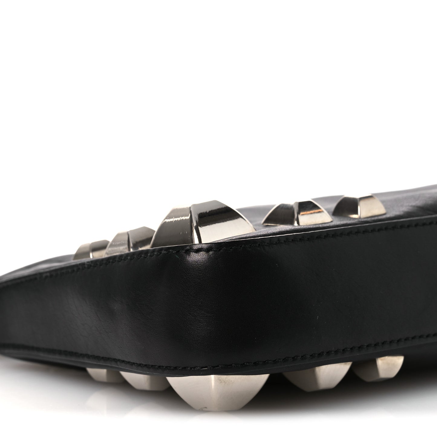 Calfskin Studded Shoulder Bag Black