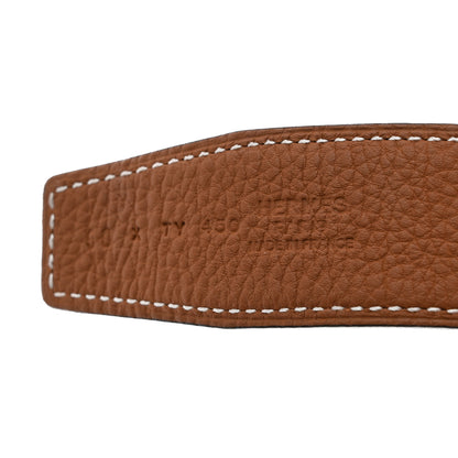 Hermes Box Togo 32mm Guilloche H Belt 90 36 Black Gold 6 of 8