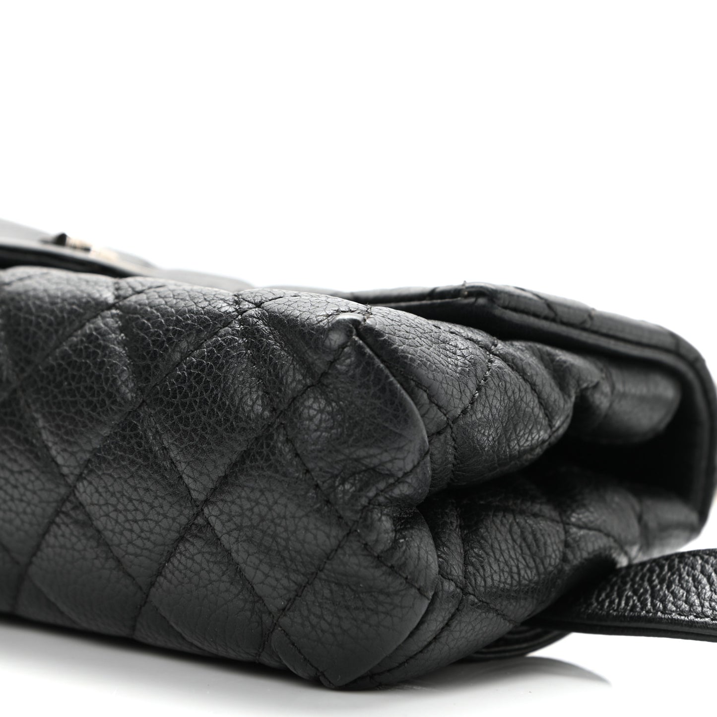 Grained Calfskin Quilted 2.55 Reissue Flap Belt Bag Clutch Black