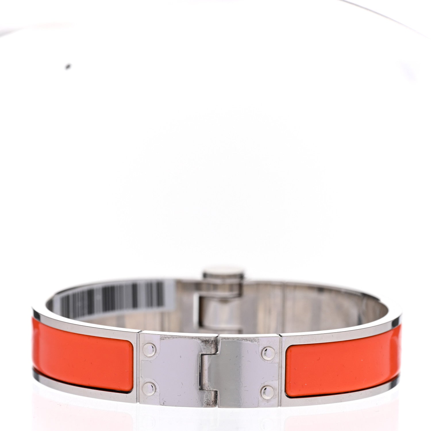 Hermes Enamel Charniere Uni Narrow Hinged Bracelet S Orange Fruite 3 of 6