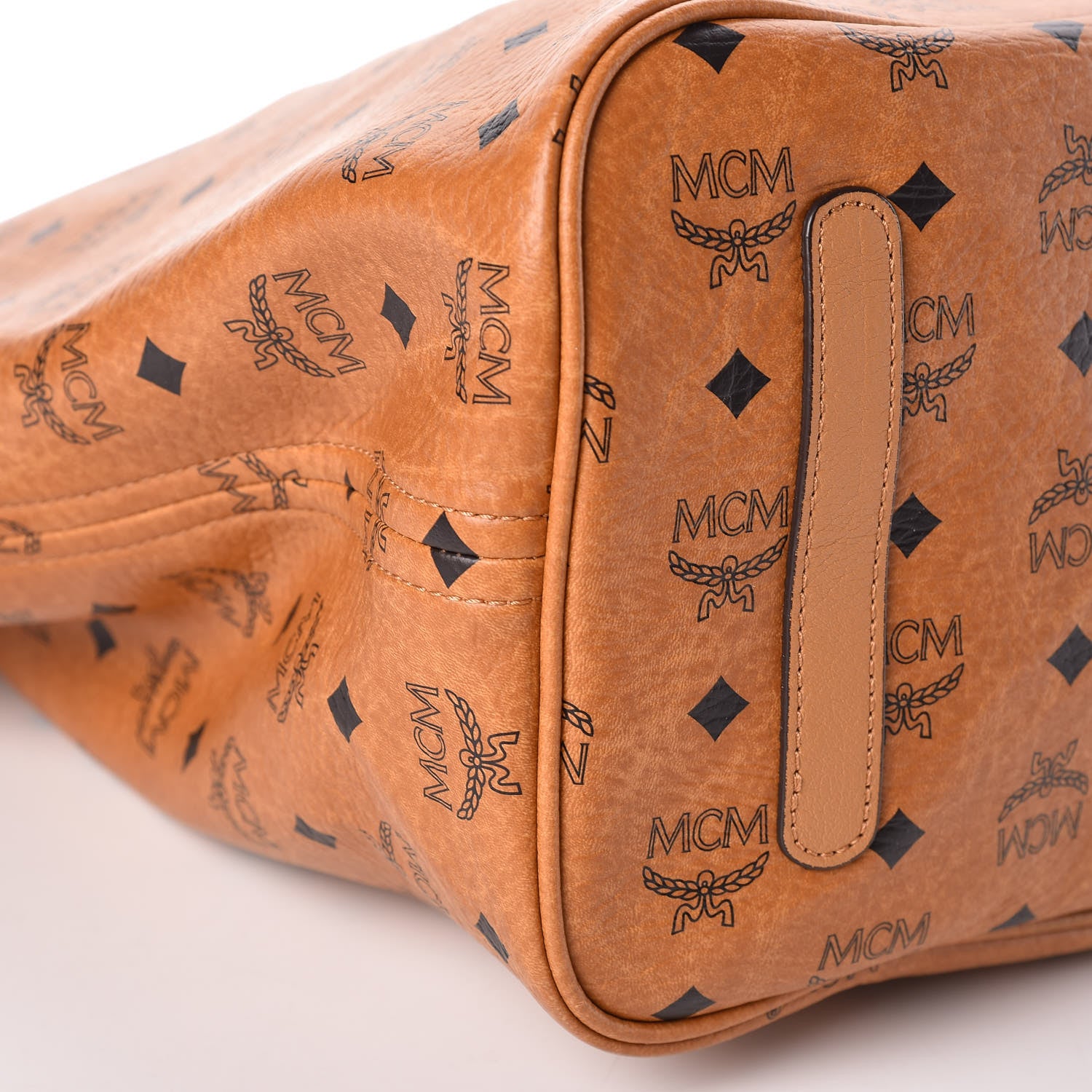 MCM Visetos Large Liz Reversible Shopper Tote Cognac 10 of 20