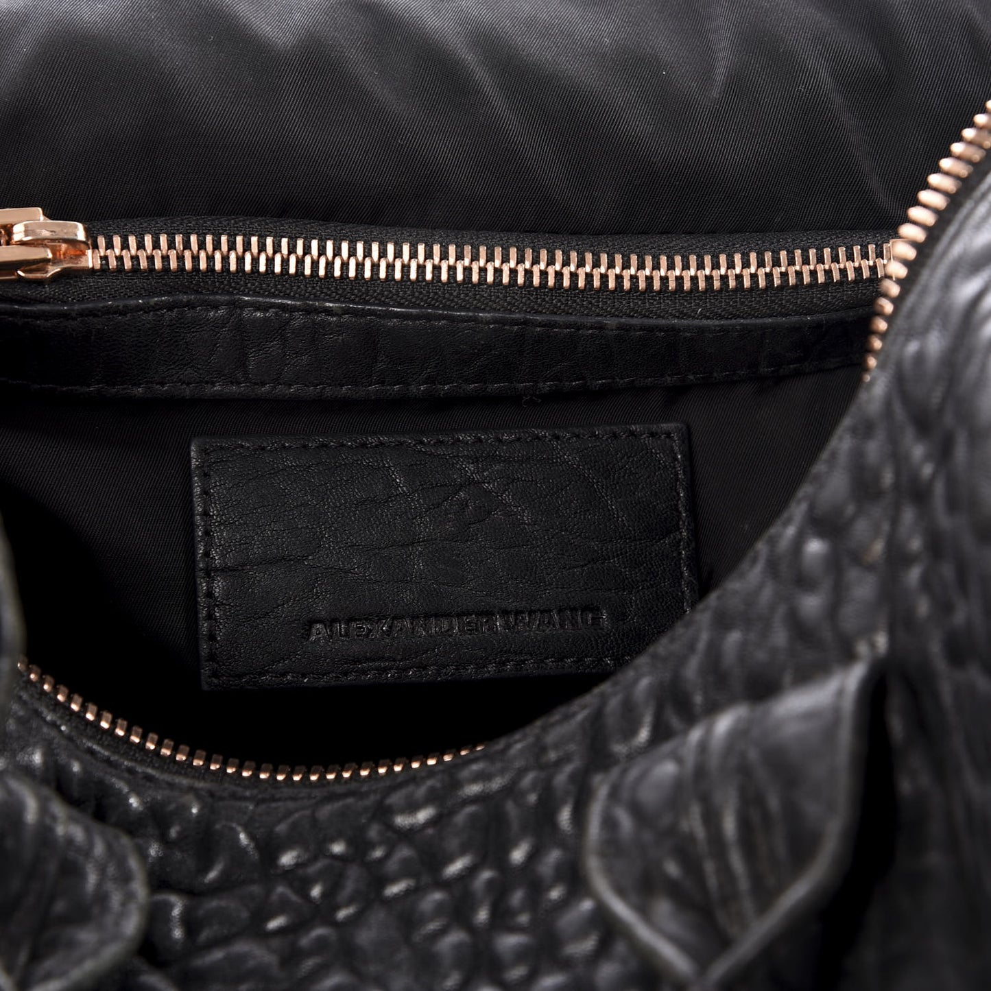 Pebbled Lambskin Rockie Black Rose Gold Hardware