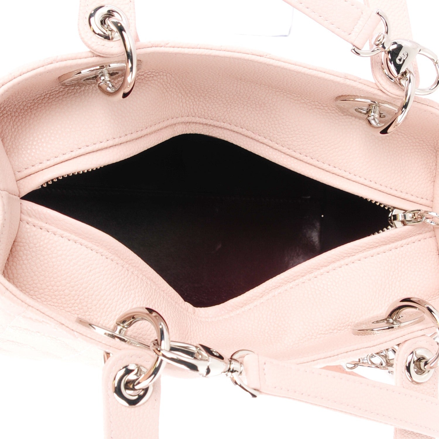 Christian Dior Grained Calfskin Cannage Medium Lady Dior Rose Poudre 5 of 7