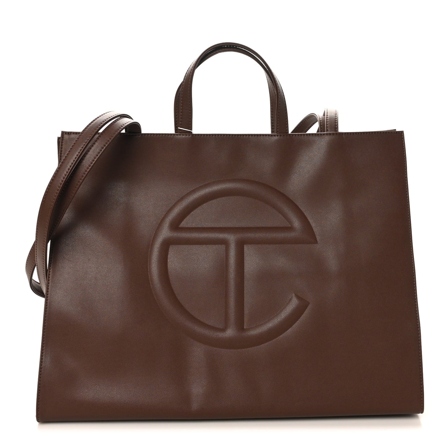 Vegan Leather Large Shopping Bag Chocolate