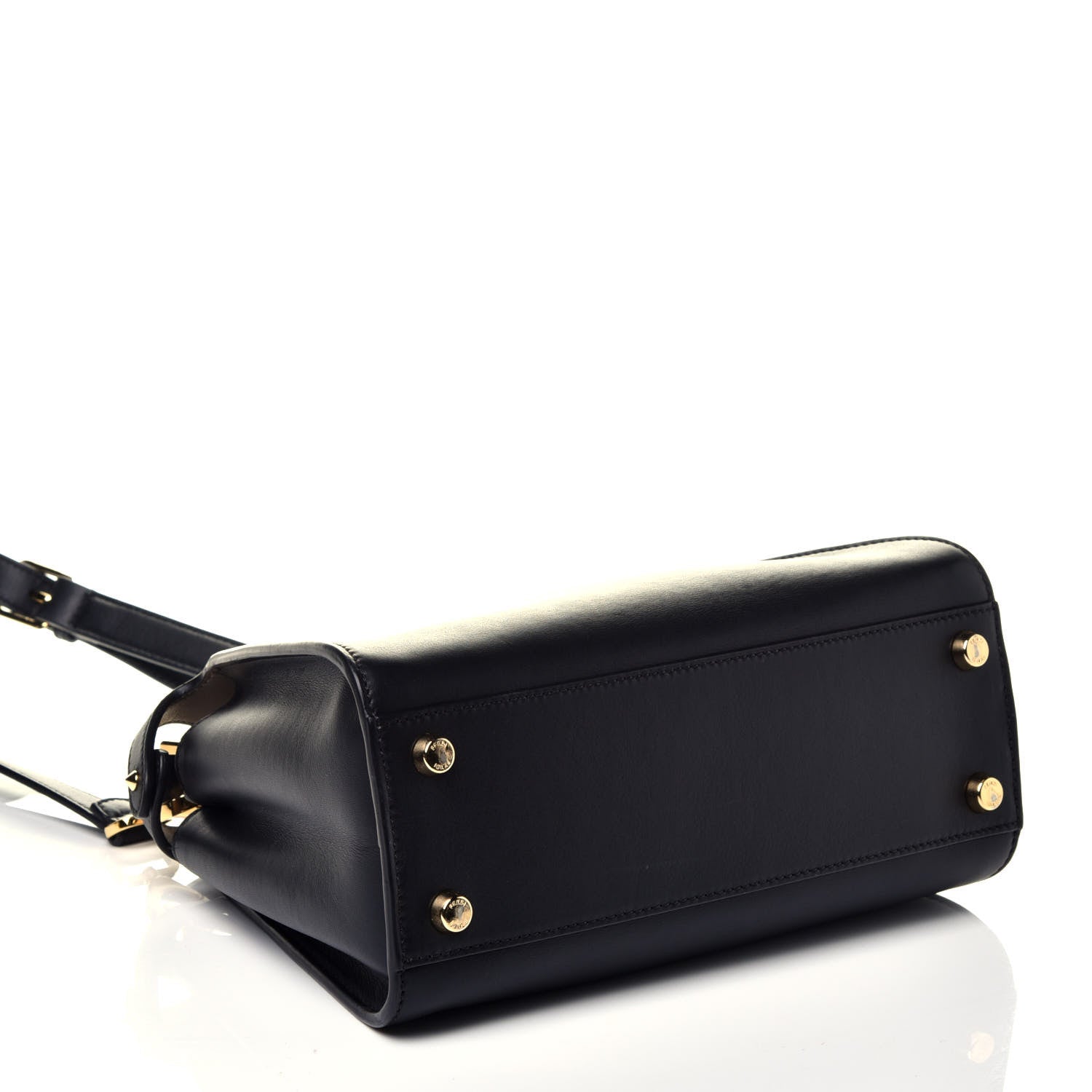Fendi Vitello Tahiti Burro Medium Peekaboo Iconic Essentially Satchel Black Corda 5 of 11