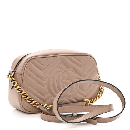 Gucci Calfskin Matelasse Small GG Marmont Chain Shoulder Bag Porcelain Rose 3 of 10