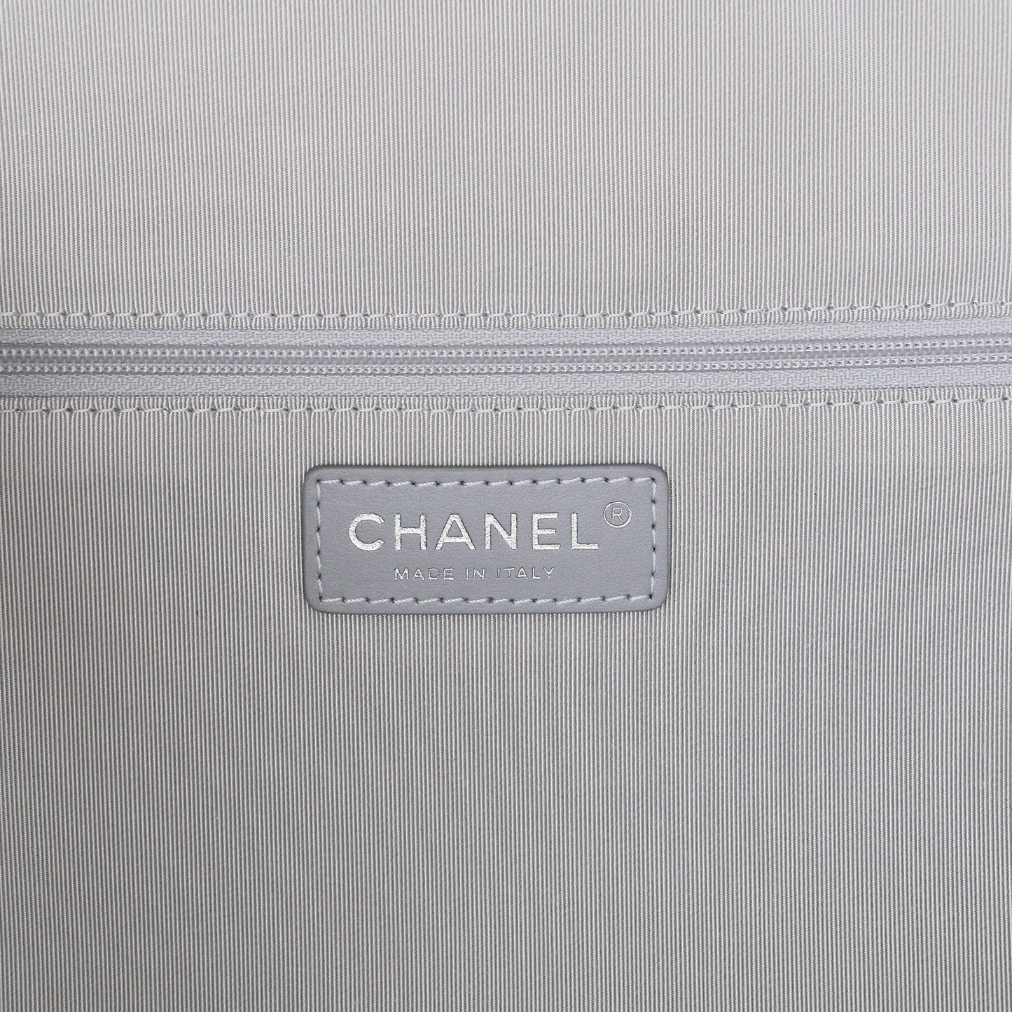 Metallic Calfskin Quilted Large Airlines Round Trip Bowling Bag Silver