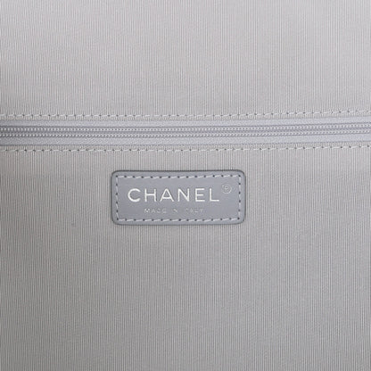 Chanel Metallic Calfskin Quilted Large Airlines Round Trip Bowling Bag Silver 6 of 7
