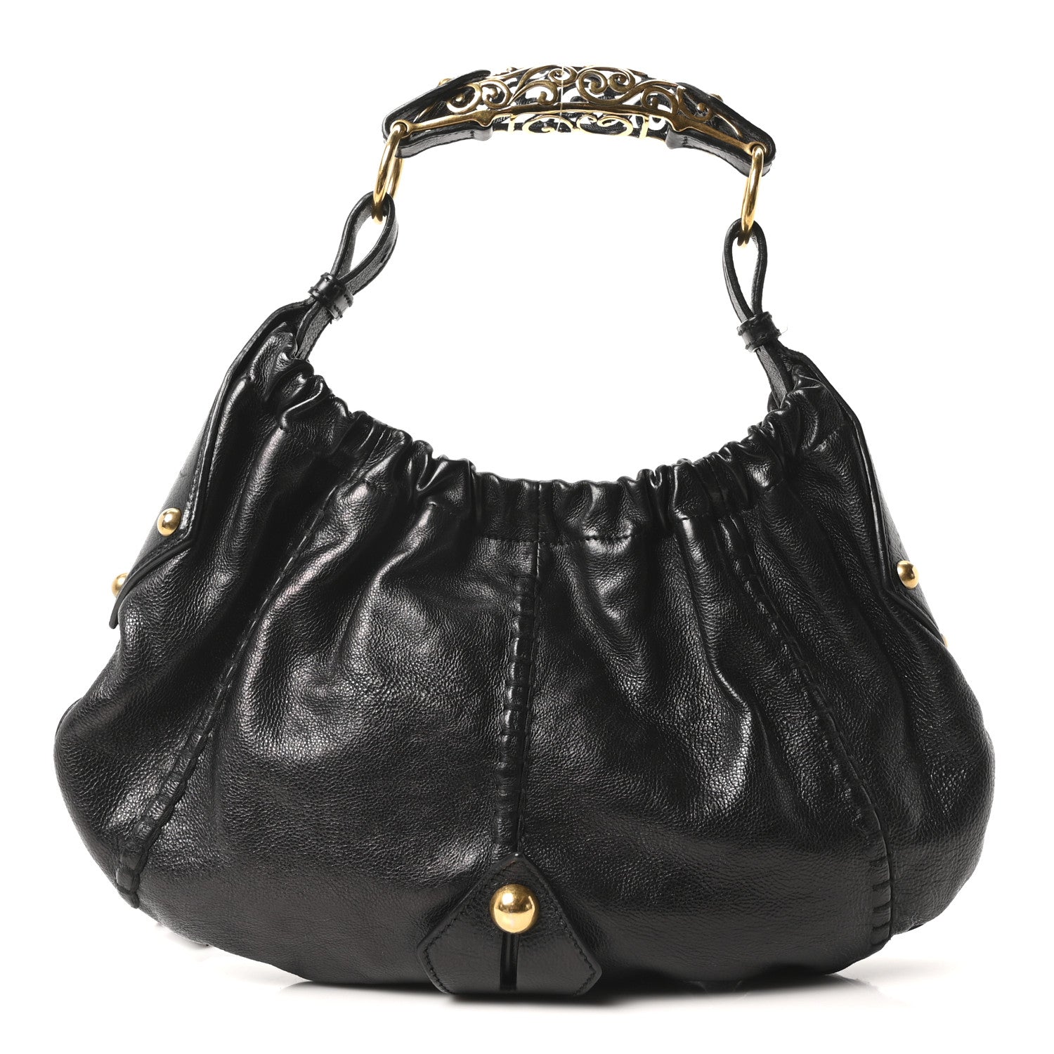 Saint Laurent Calfskin Vincennes Mombasa Hobo Black 1 of 10