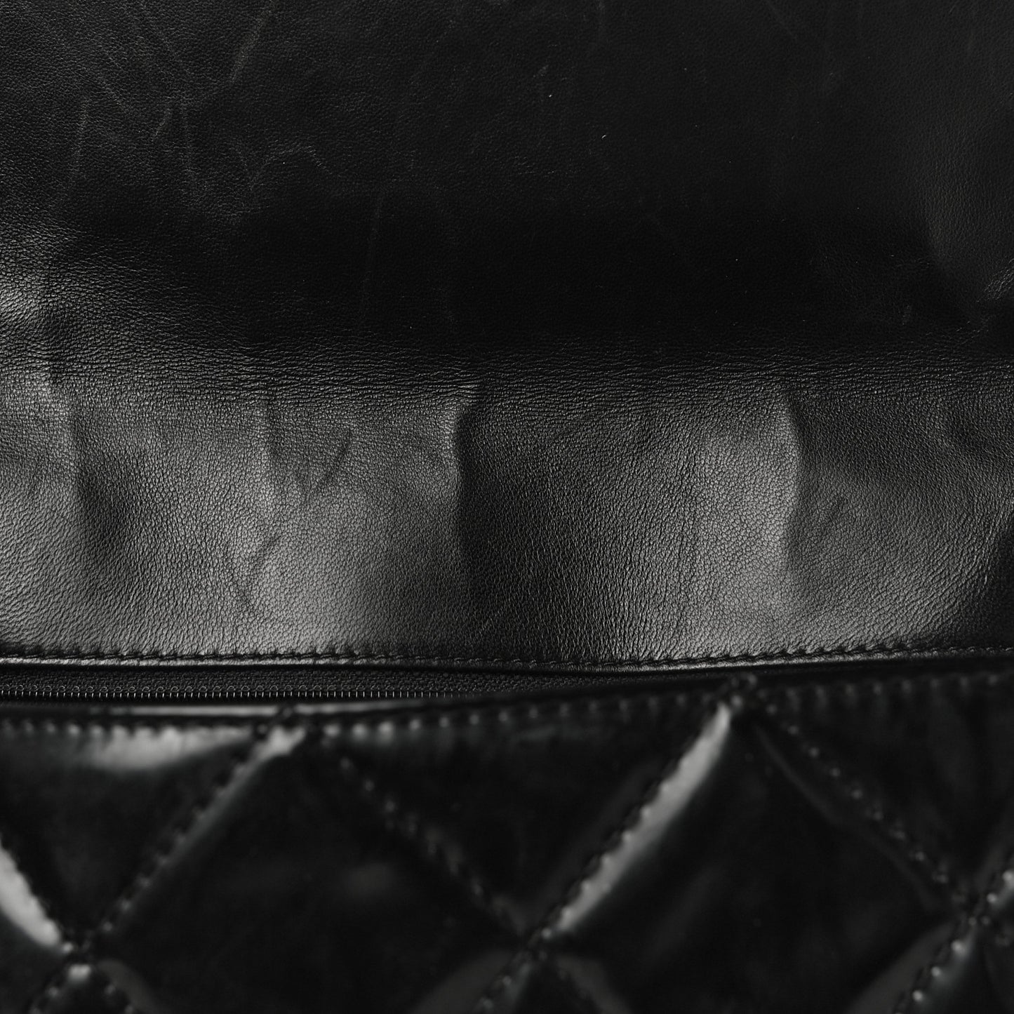 Vinyl Quilted In The Business Flap Bag Black