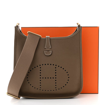 Hermes Taurillon Clemence Evelyne III PM Etoupe 12 of 12