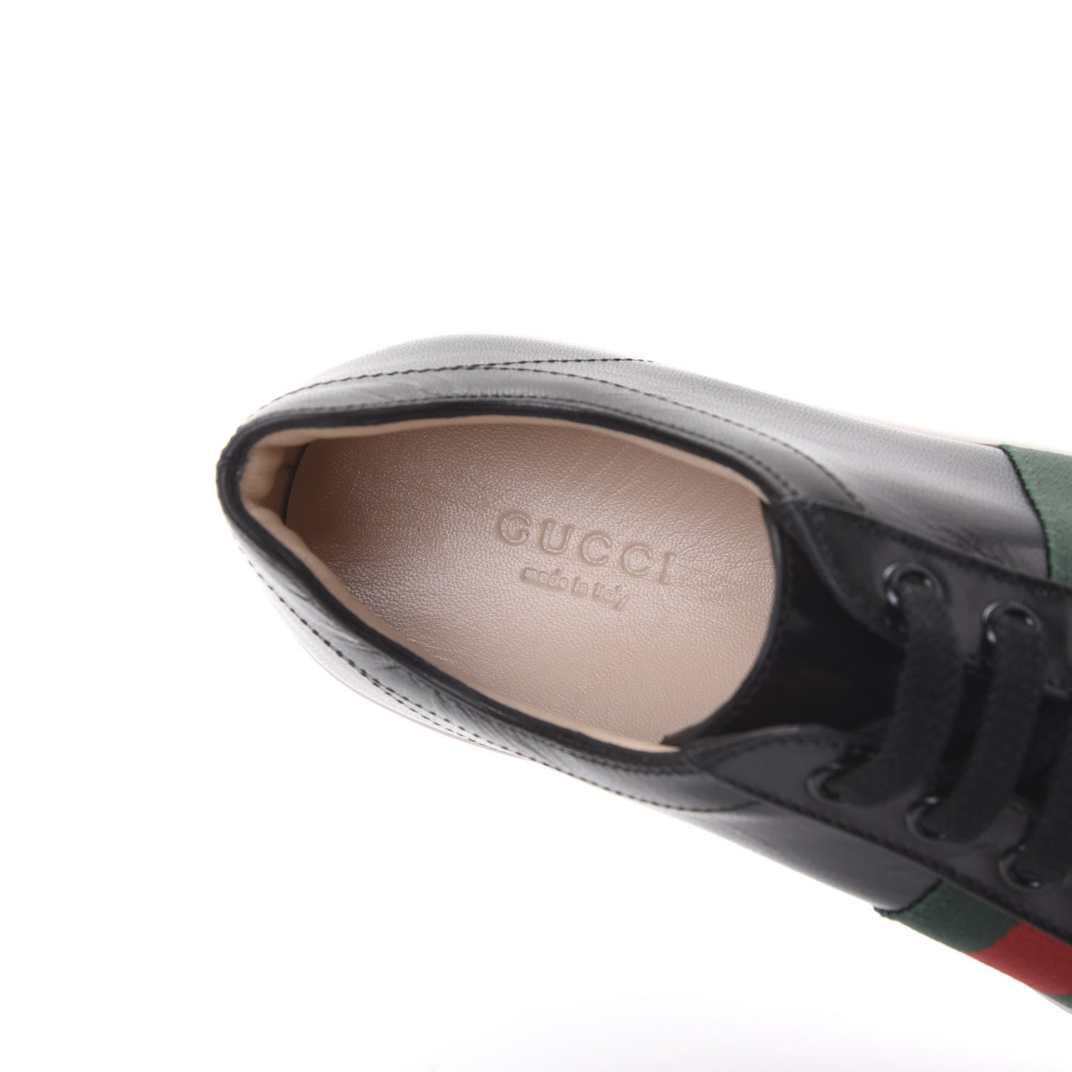 Gucci Malaga Kid Peggy Platform Sneakers 37.5 Black White 7 of 9