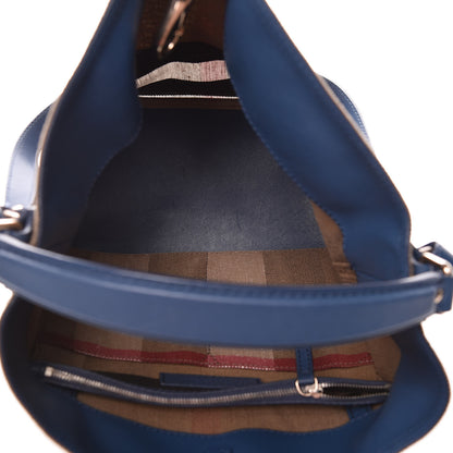 Burberry Canvas Mega Check Medium Susanna Hobo Blue 6 of 15