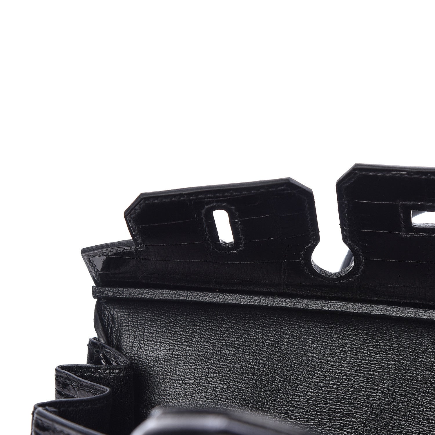 Hermes Shiny Niloticus Crocodile Birkin 25 Black 19 of 36