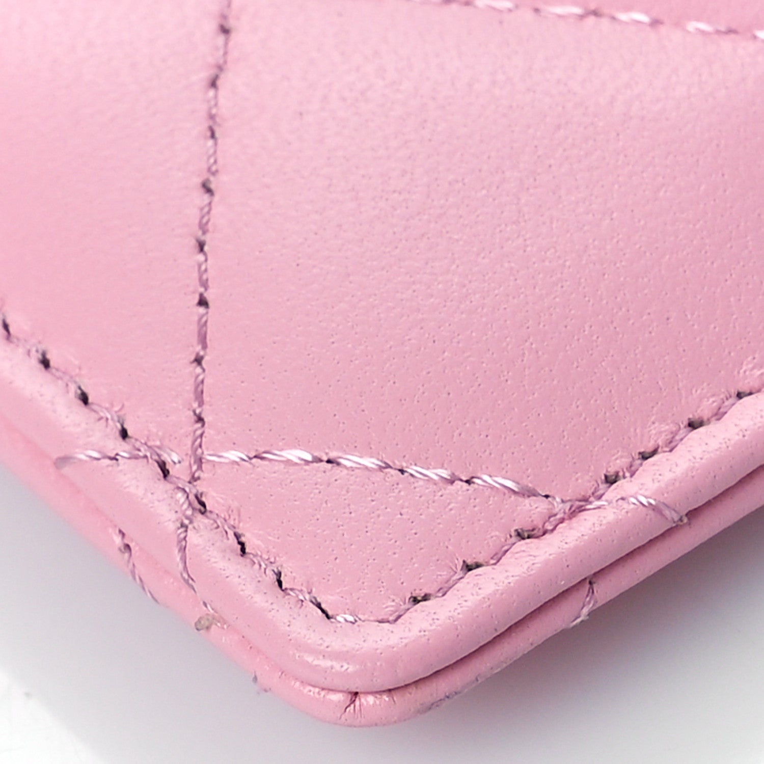 Chanel Lambskin Quilted Chanel Card Holder On Chain Pink 8 of 10