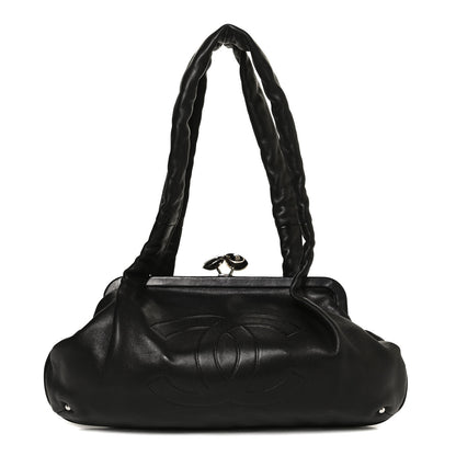 Chanel Lambskin Kiss Lock Frame Bag Black 1 of 10