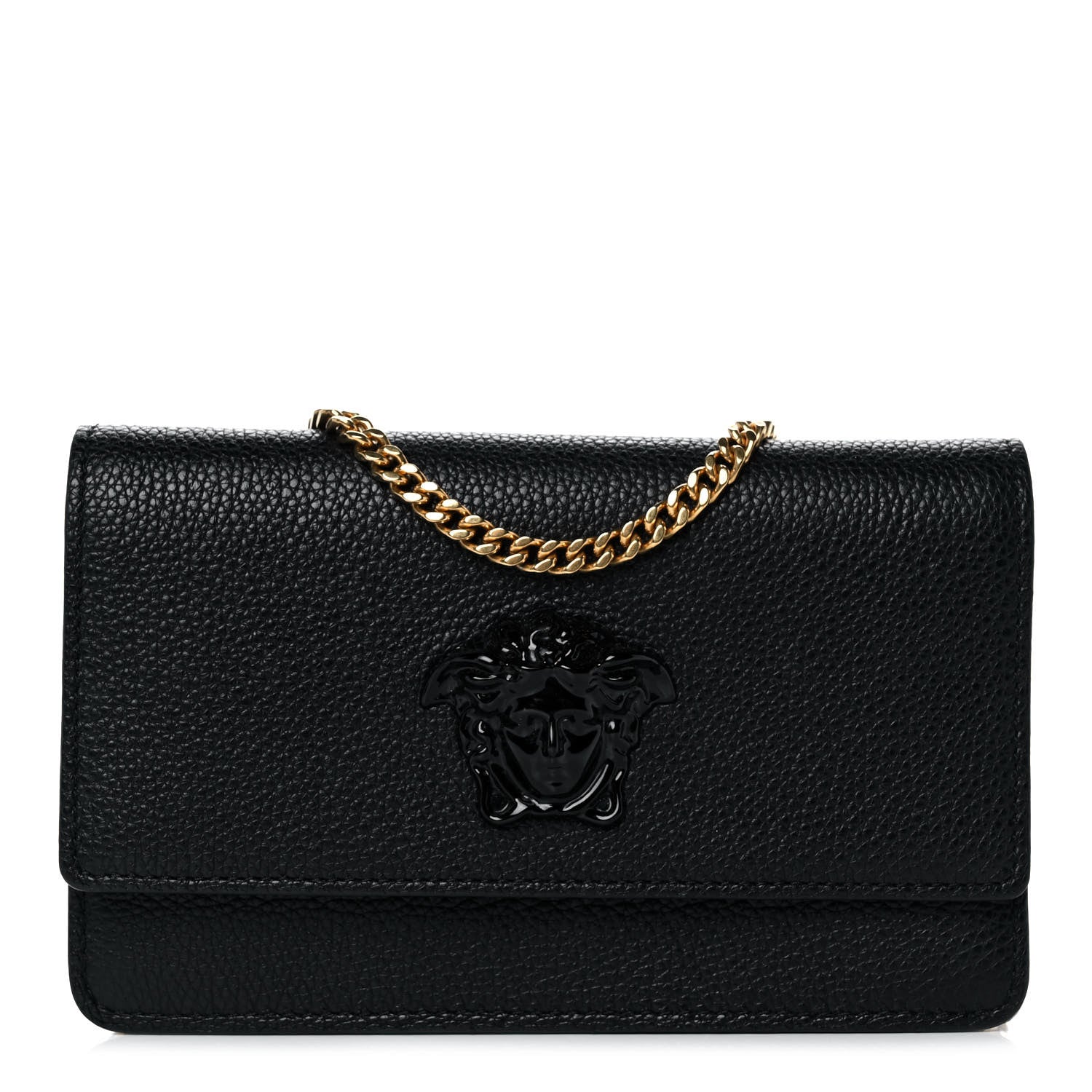 Versace Grained Calfskin Palazzo Chain Evening Bag Black 1 of 11