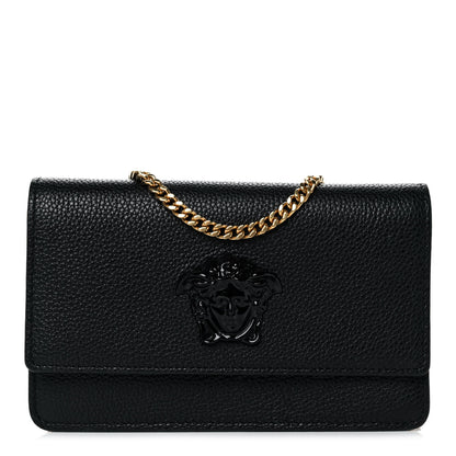 Versace Grained Calfskin Palazzo Chain Evening Bag Black 1 of 11